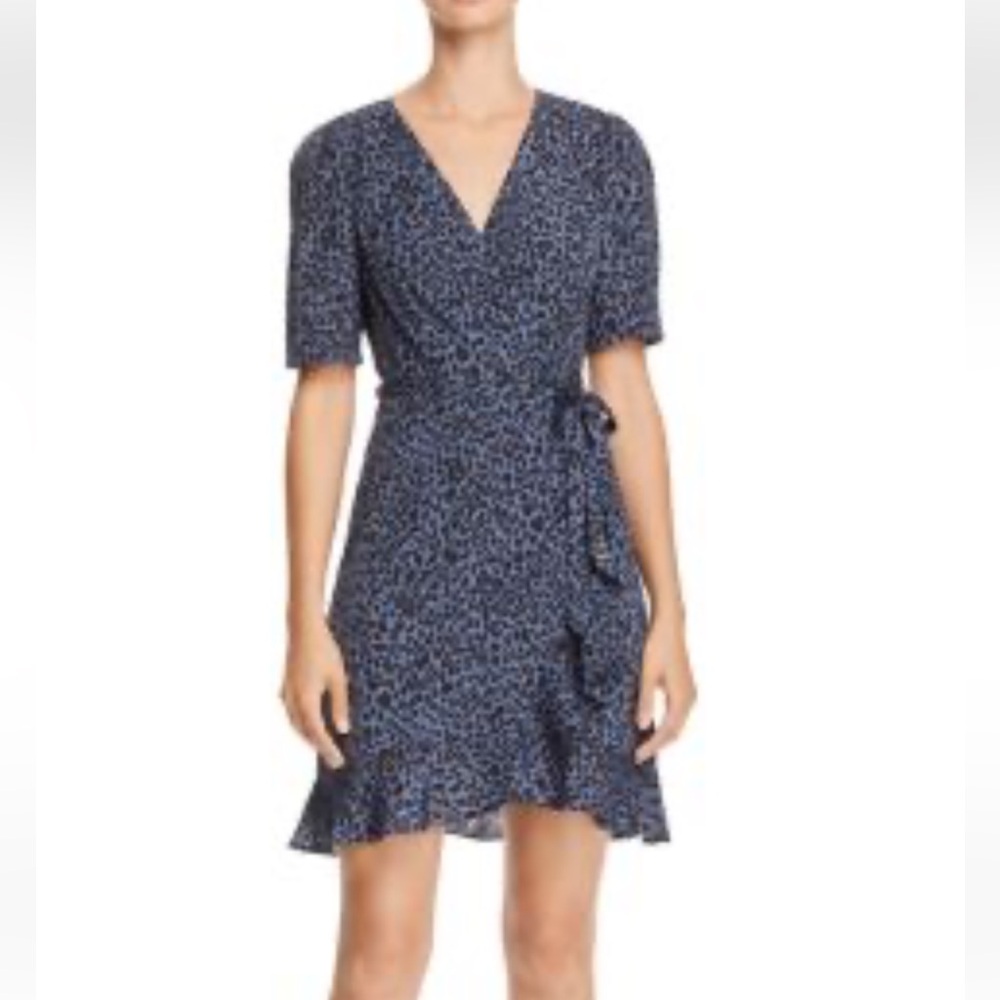 Aqua Leopard Wrap Mini Dress